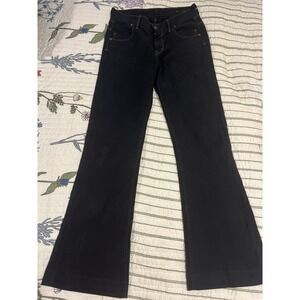 Citizens Of Humanity Women's Black Jeans High Rise Wide Leg Size 26 With Stretch